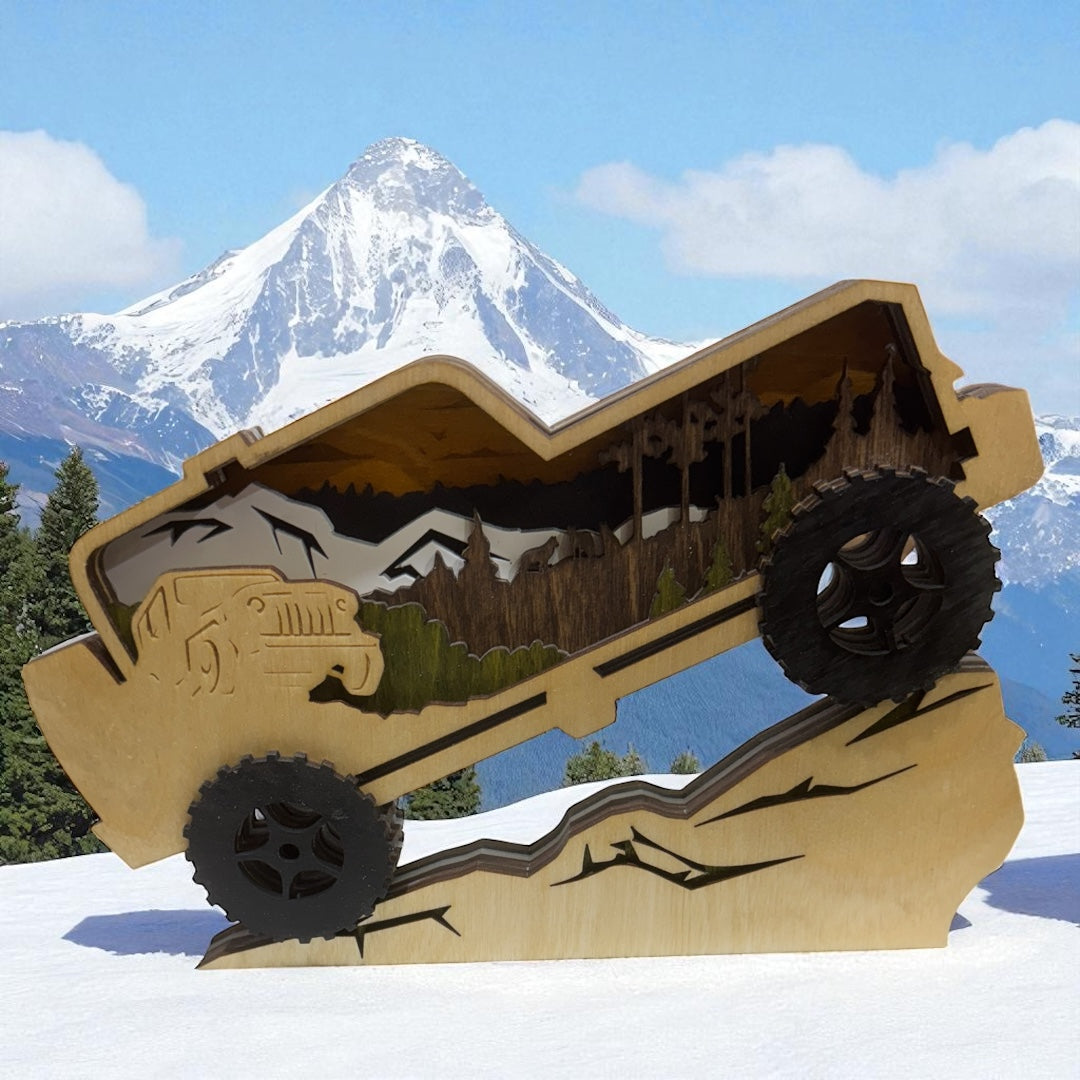 Handcrafted Wood Jeep Décor