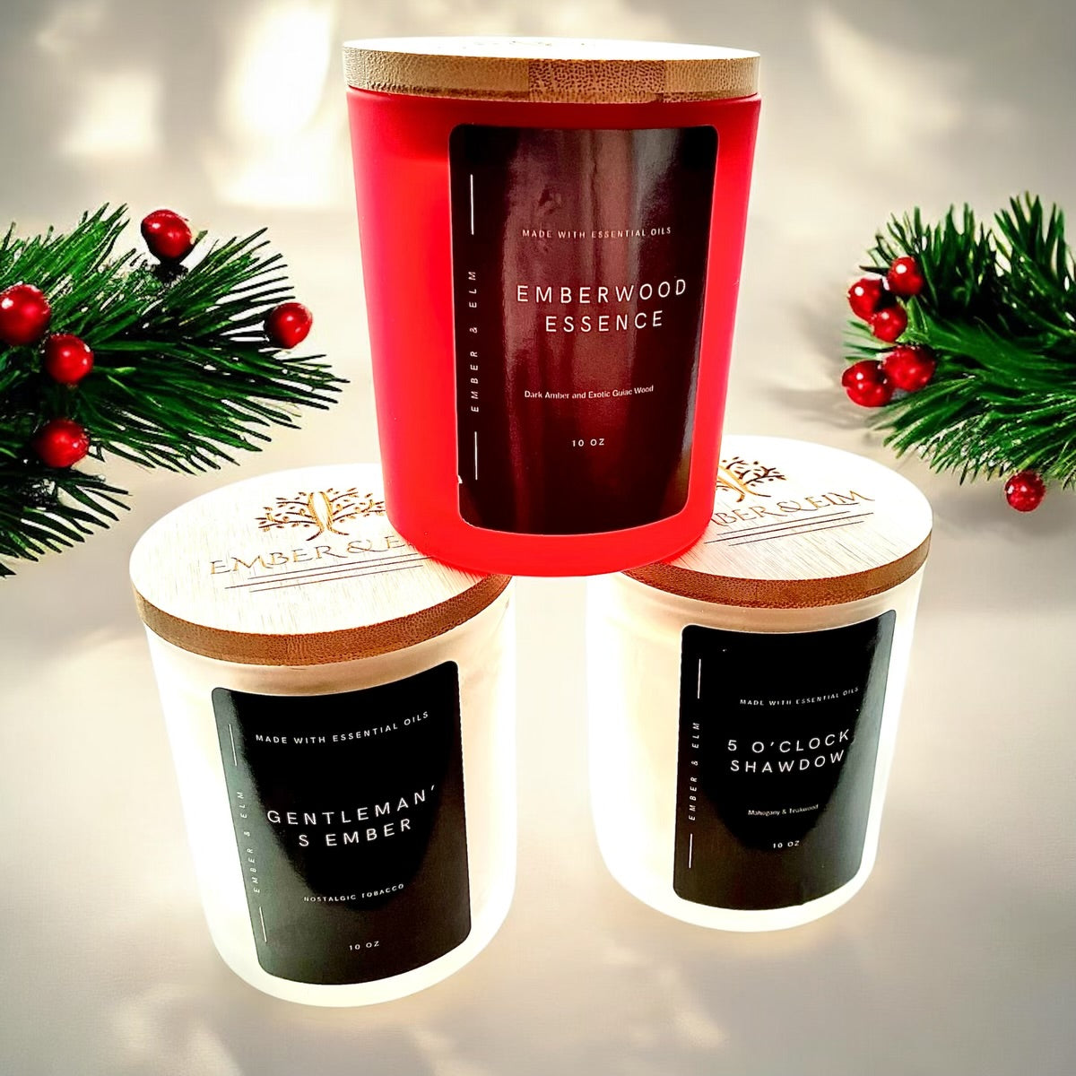 Ember & Elm Holiday Collection Wood Wick Candles